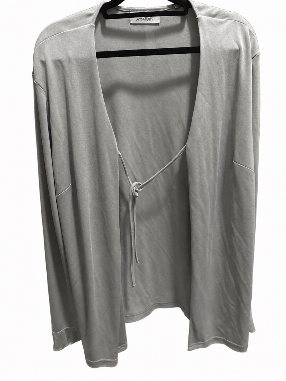 Lord & Taylor Stone Gray Stretch Cardigan